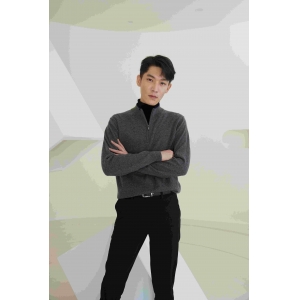 Men's half zip cashmere sweater