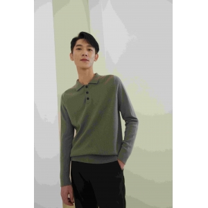 Men's lapel cashmere sweater